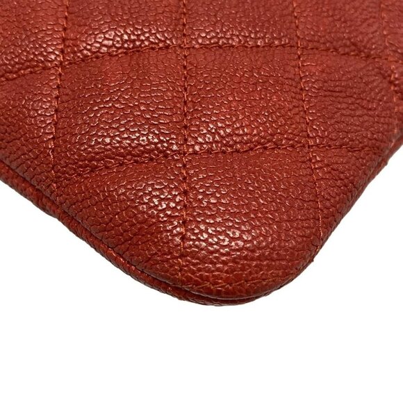 Auth CHANEL Boy Chanel / Matelasse Red Calfskin Clutch Bag - Picture 15 of 16